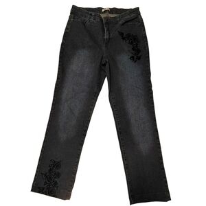 Northern Reflections Black Floral Straight Leg Jeans